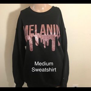 Melanin Dripping Sweatshirt Pink Glitter